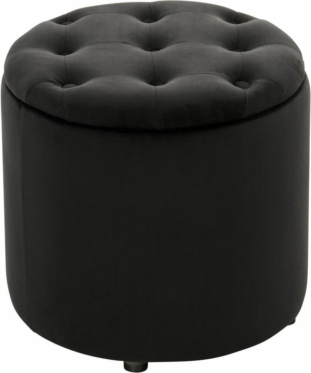 CLP Poef Pantine Fluweel - Negro