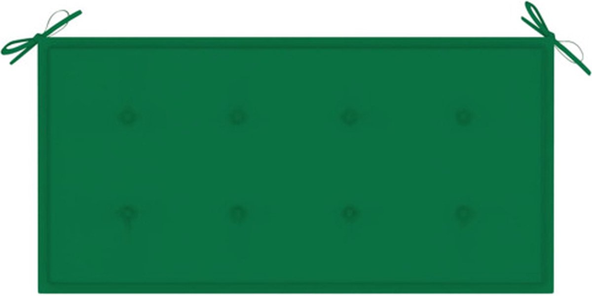 vidaXL Tuinbank met kussen 112 cm massief teakhout - Groen