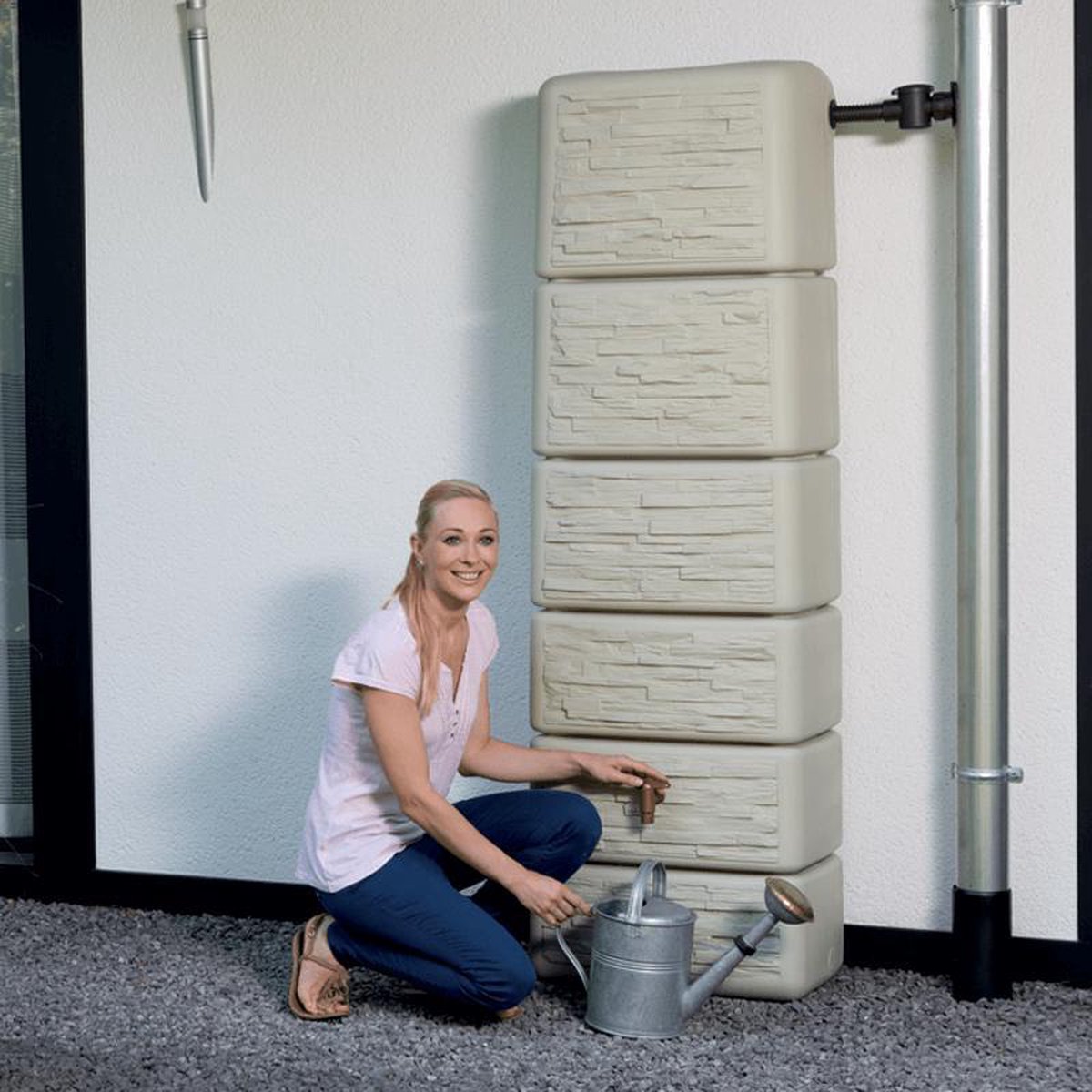 Garantia SLIM wandtank 300 l. stone decor - Beige