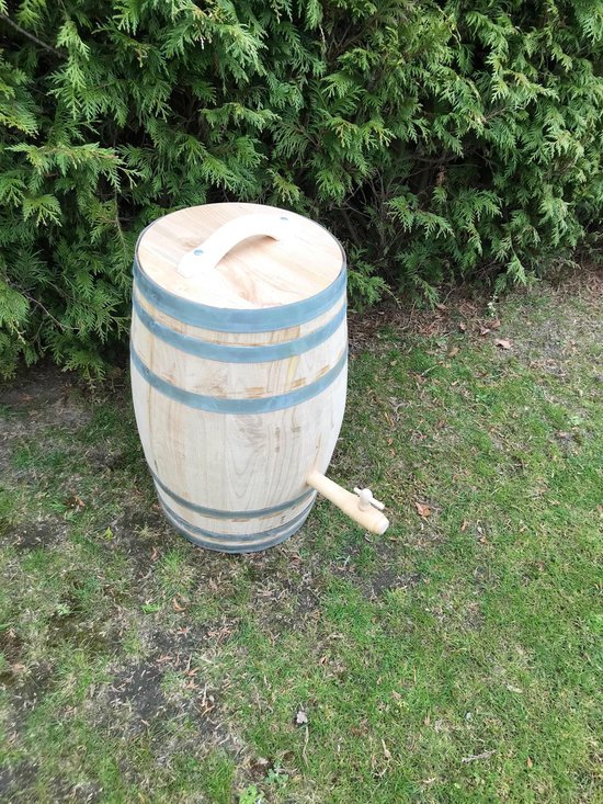 Vatenhandel Stijf Regenton 50 liter kastanje kraan/handvat 60 cm - Bruin