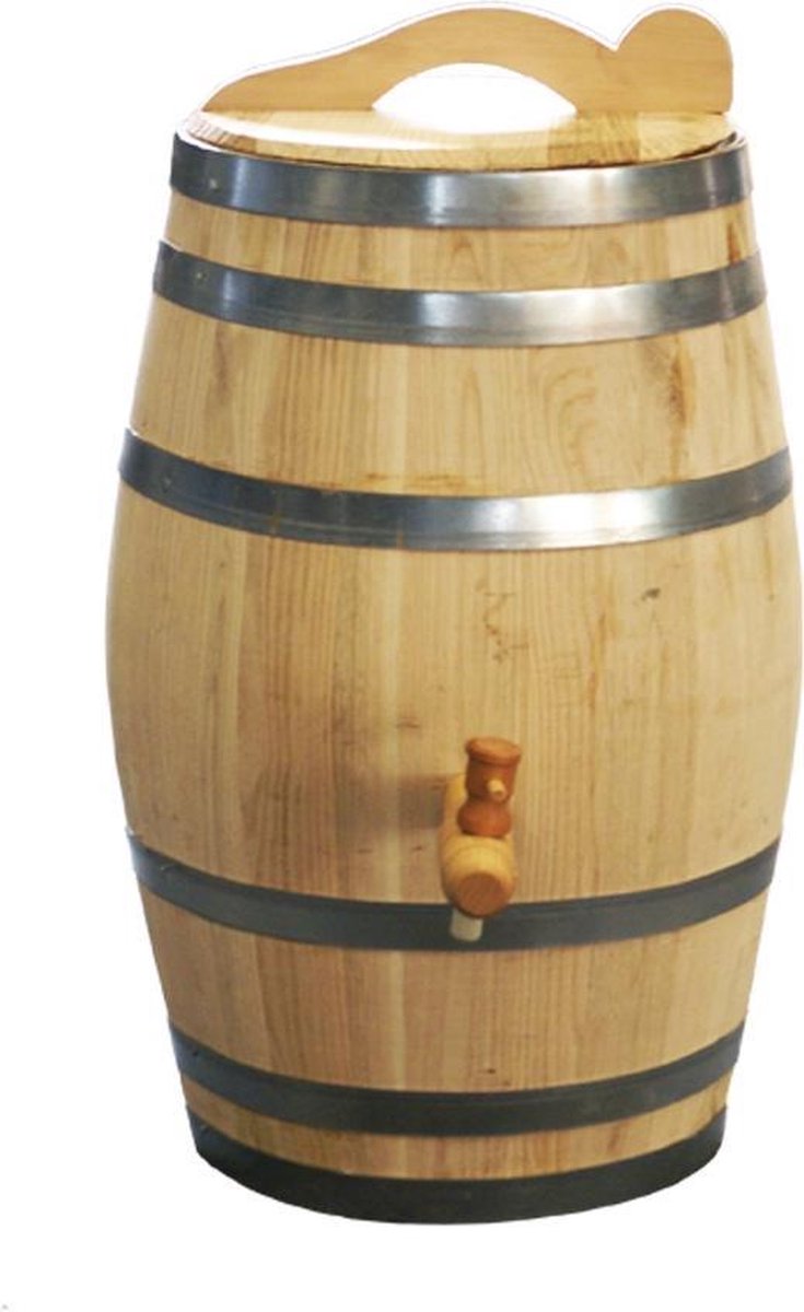 Vatenhandel Stijf Regenton 50 liter kastanje kraan/handvat 60 cm - Bruin