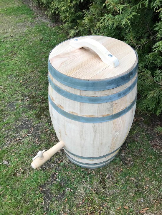 Vatenhandel Stijf Regenton 50 liter kastanje kraan/handvat 60 cm - Bruin