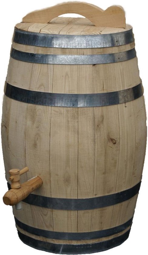 Vatenhandel Stijf Regenton 50 liter kastanje kraan/handvat 60 cm - Bruin