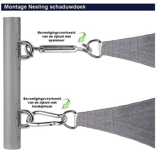 Nesling Driehoek 3,6 x 3,6 x 3,6m, - Zwart