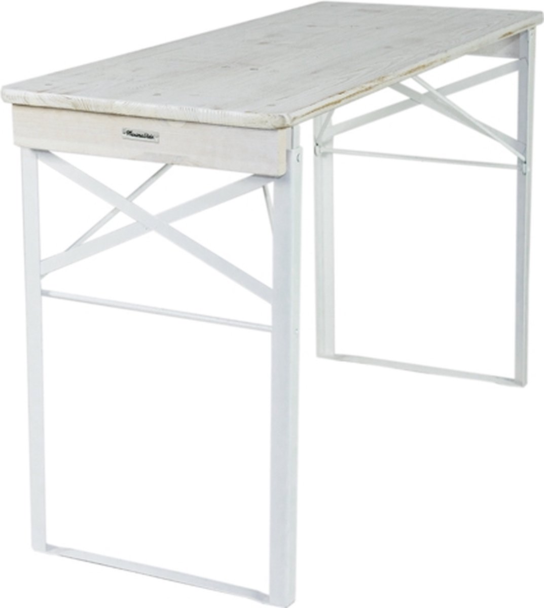 MaximaVida Berlijn 120 cm whitewash inklapbare picknicktafel