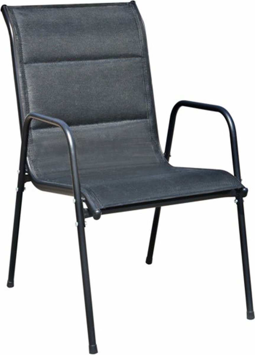 vidaXL Bistroset 50x71 cm staal textileen - Zwart