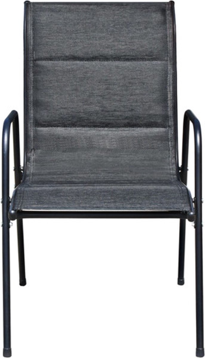 vidaXL Bistroset 50x71 cm staal textileen - Zwart