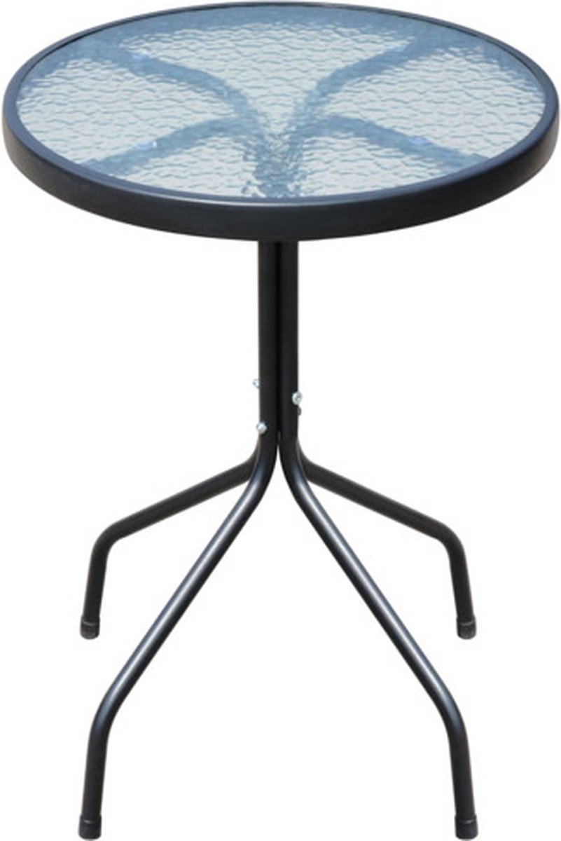 vidaXL Bistroset 50x71 cm staal textileen - Zwart