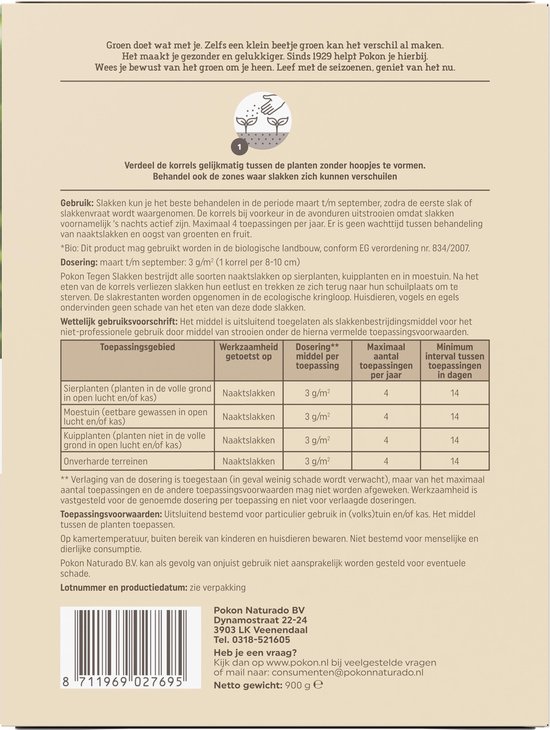 Pokon Tegen Slakken Korrels 900 g