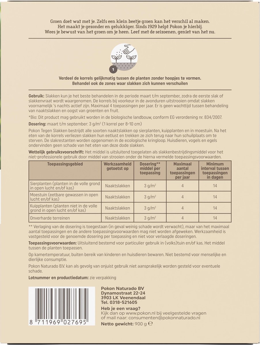 Pokon Tegen Slakken Korrels 900 g