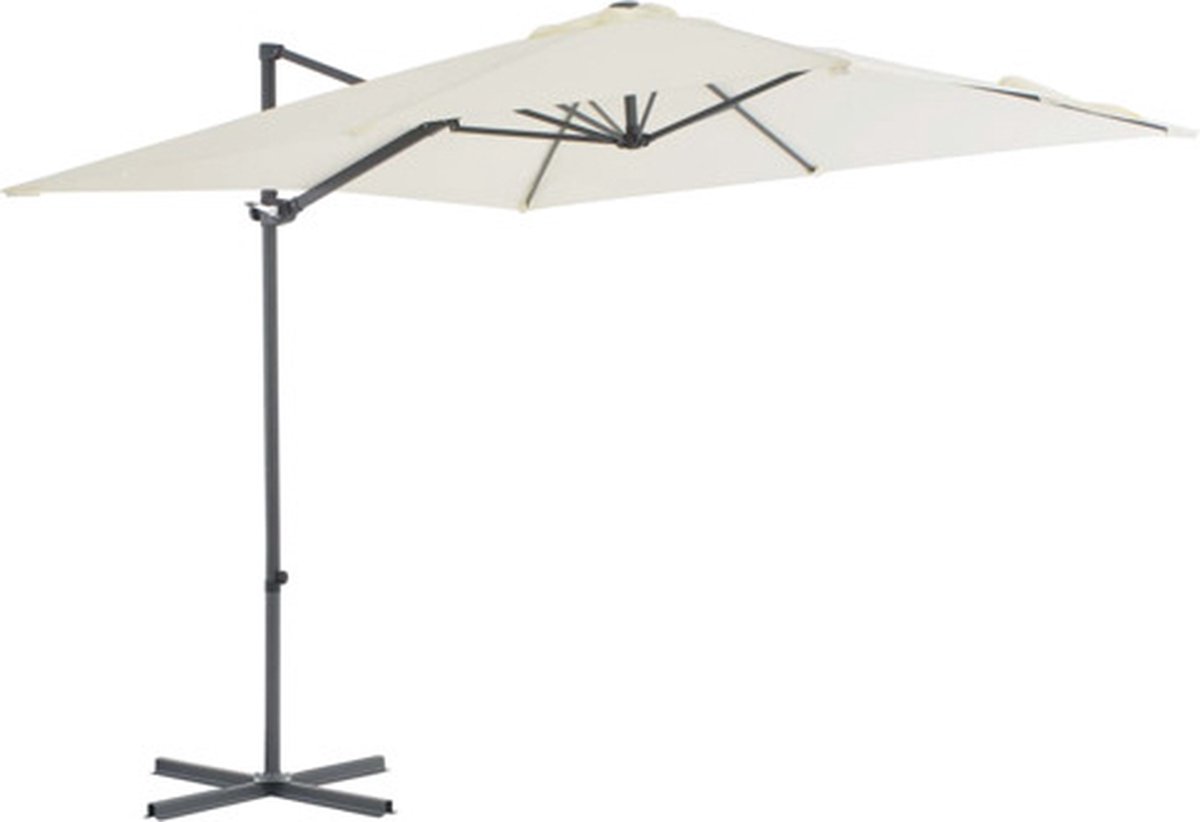 vidaXL Zweefparasol met stalen paal 250x250 cm zandkleurig - Beige