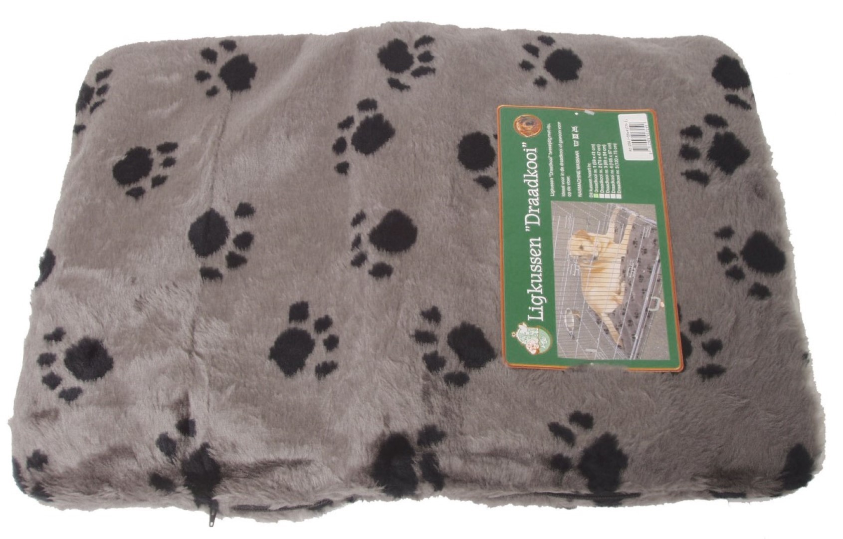 Gebr. de Boon Kussen voor draadkooi grijs/paw 59x41 cm anti slip