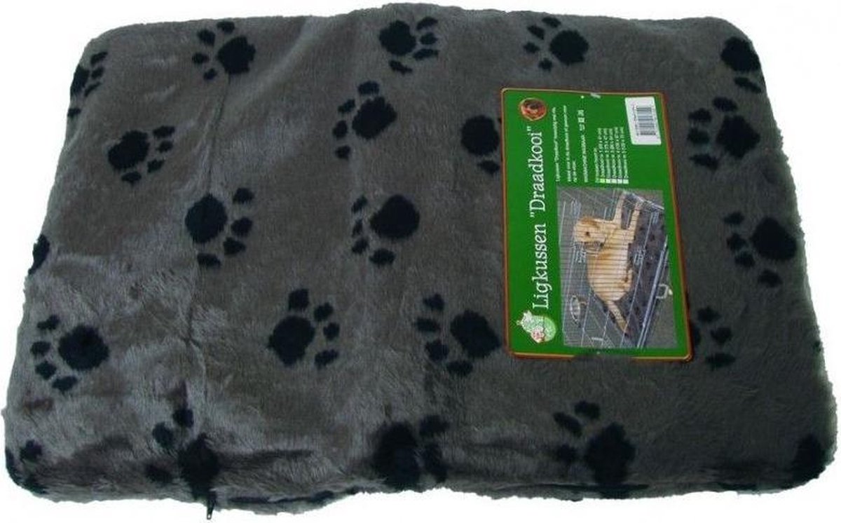 Gebr. de Boon Kussen voor draadkooi grijs/paw 105x67 cm anti slip