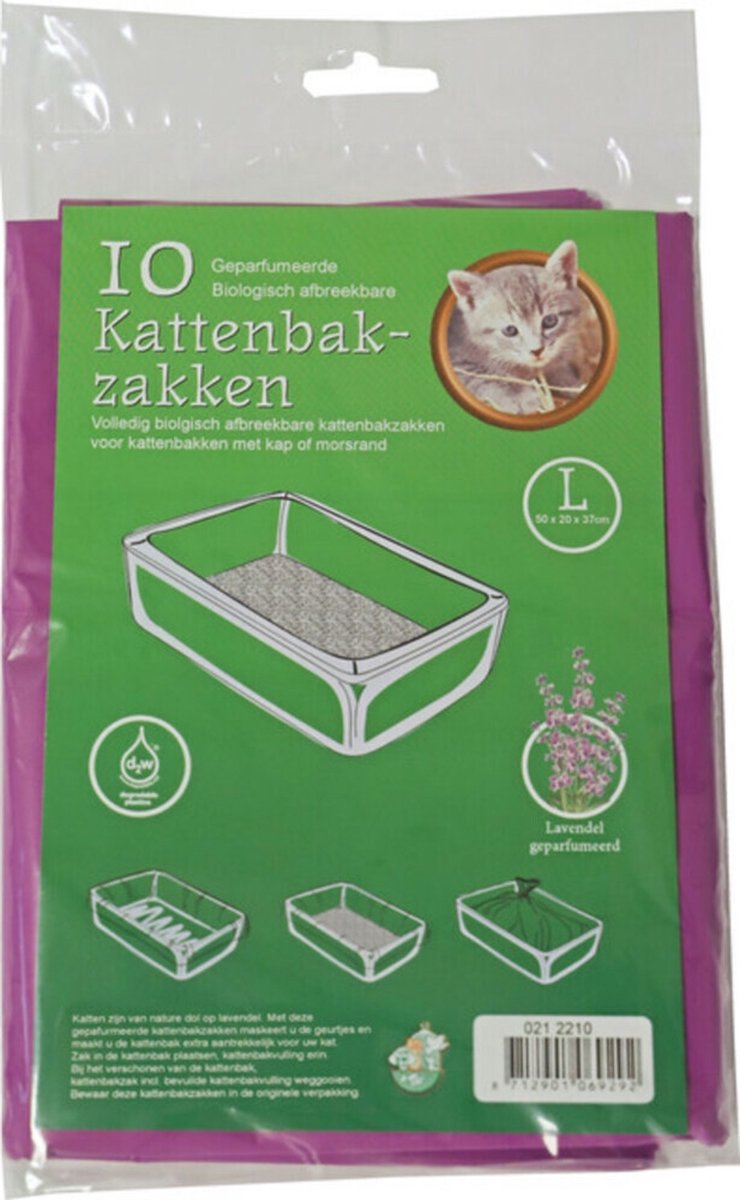 Gebr. de Boon Pak a 10 stuks bio-kattenbakzak lavendel large