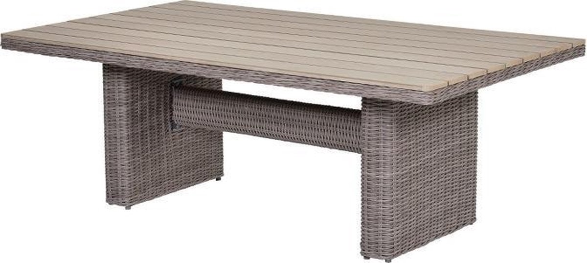 Garden Impressions Tennessee Lounge dining tafel 180x100 cm organic grey 5 mm sand polywood - Grijs