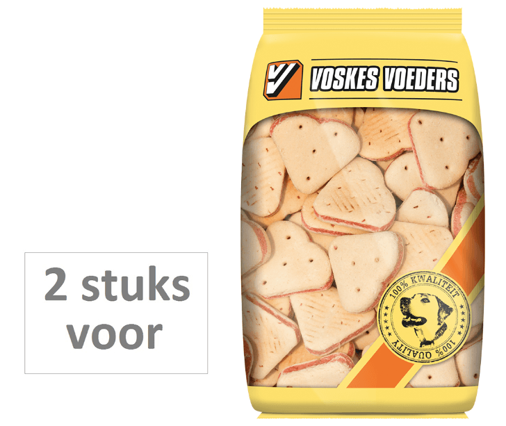 Voskes 2 stuks! hondenvoer merg hartjes groot