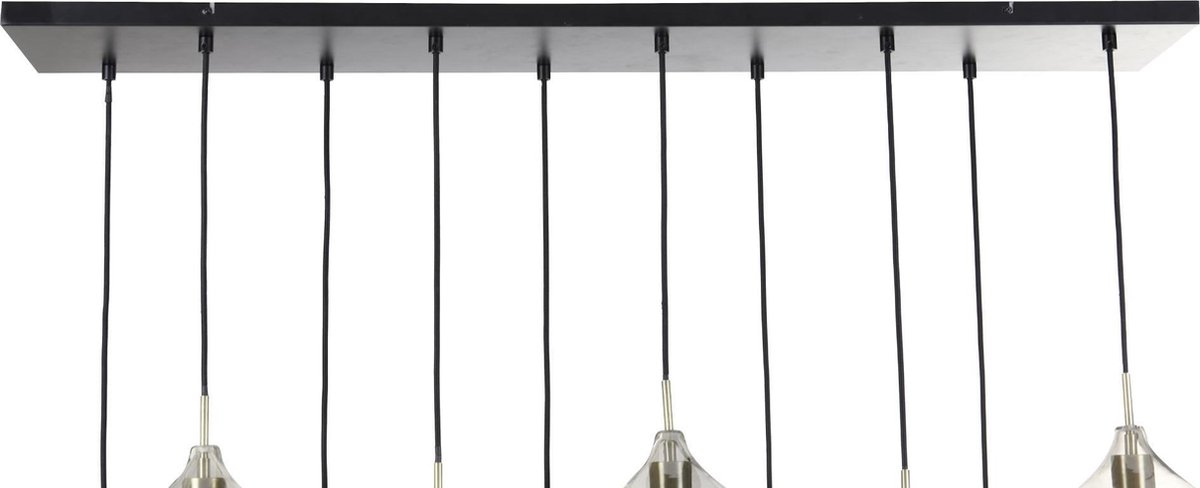 Light & Living Hanglamp Rakel 10L - Antiek Brons/Smoke - Grijs