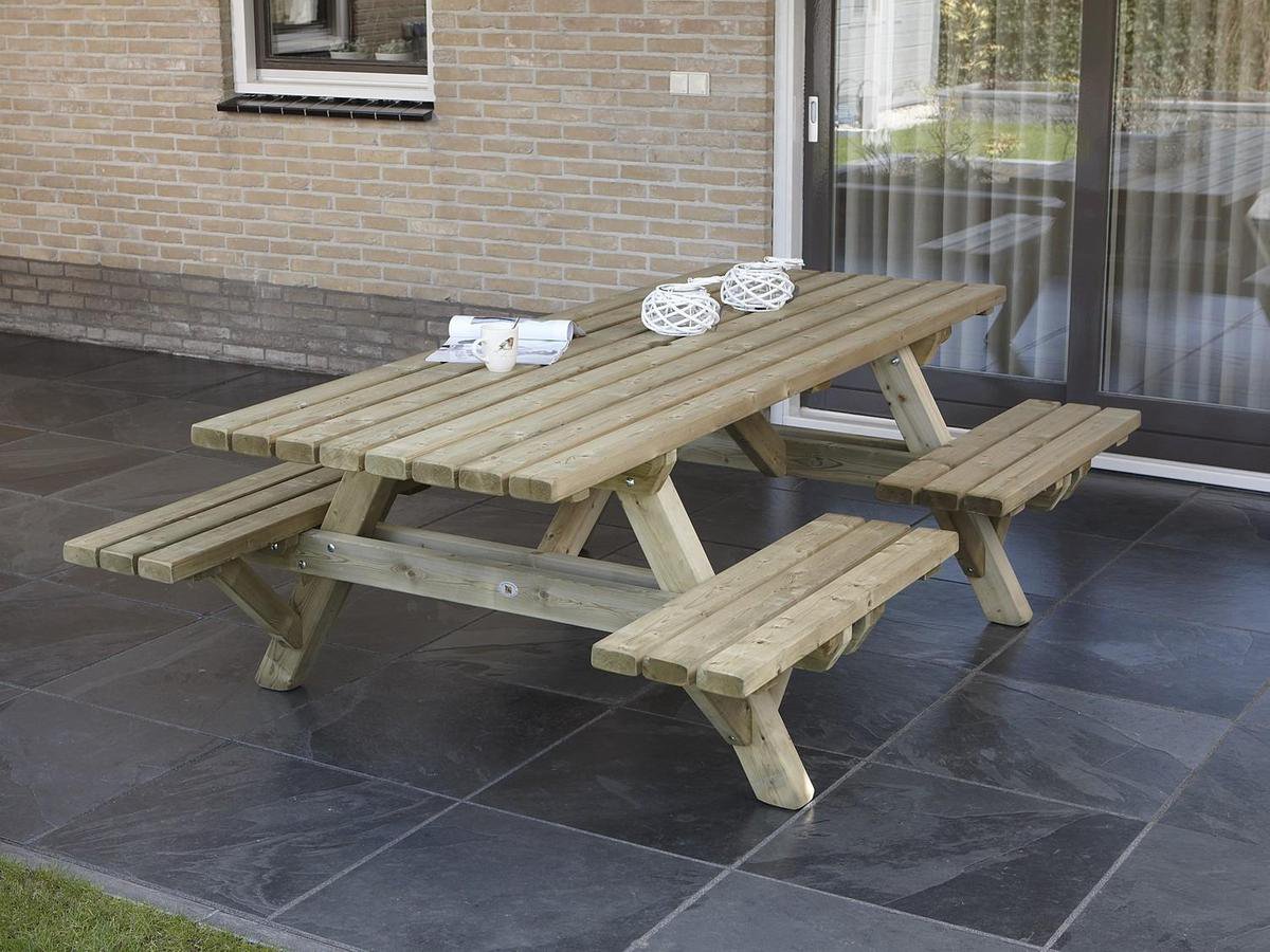 Talen Buitenmeubelen Picknicktafel open instap - Groen
