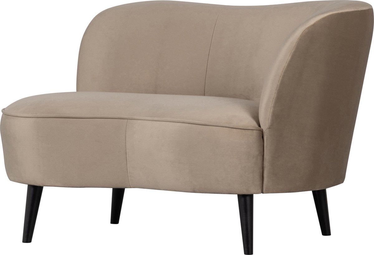 Woood Sara Loungefauteuil Rechts - Velvet - Khaki - 71x112x81 - Beige