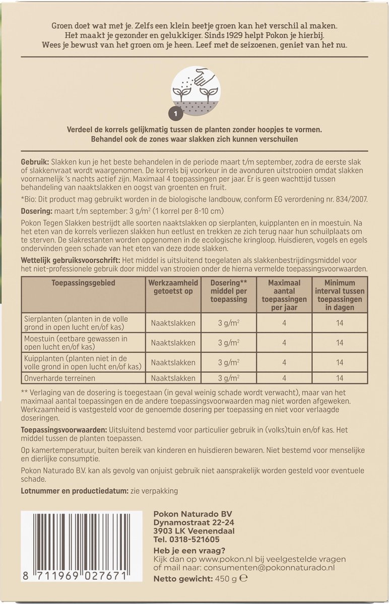 Pokon Tegen Slakken Korrels 450 g