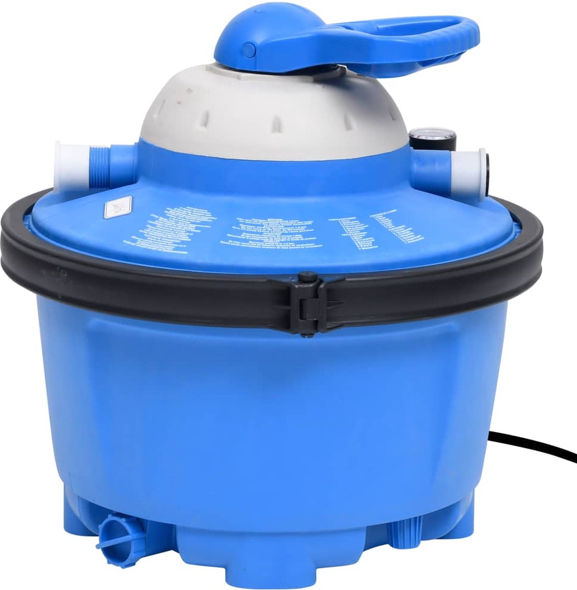 vidaXL Zandfilterpomp 200 W 25 L 385x620x432 mm en zwart - Blauw