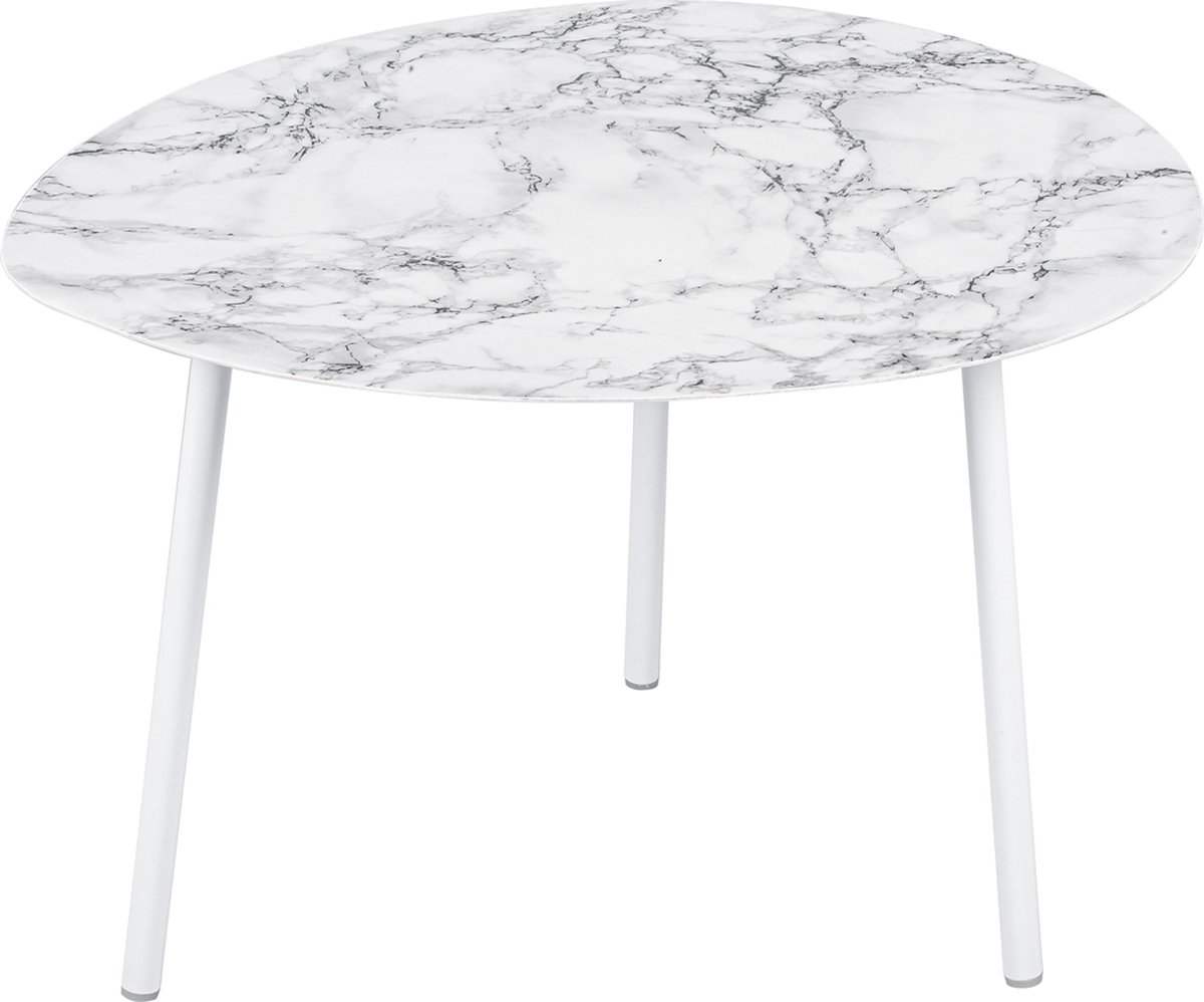 Leitmotiv - Bijzettafel Ovoid - Wit - 67x60x42 cm