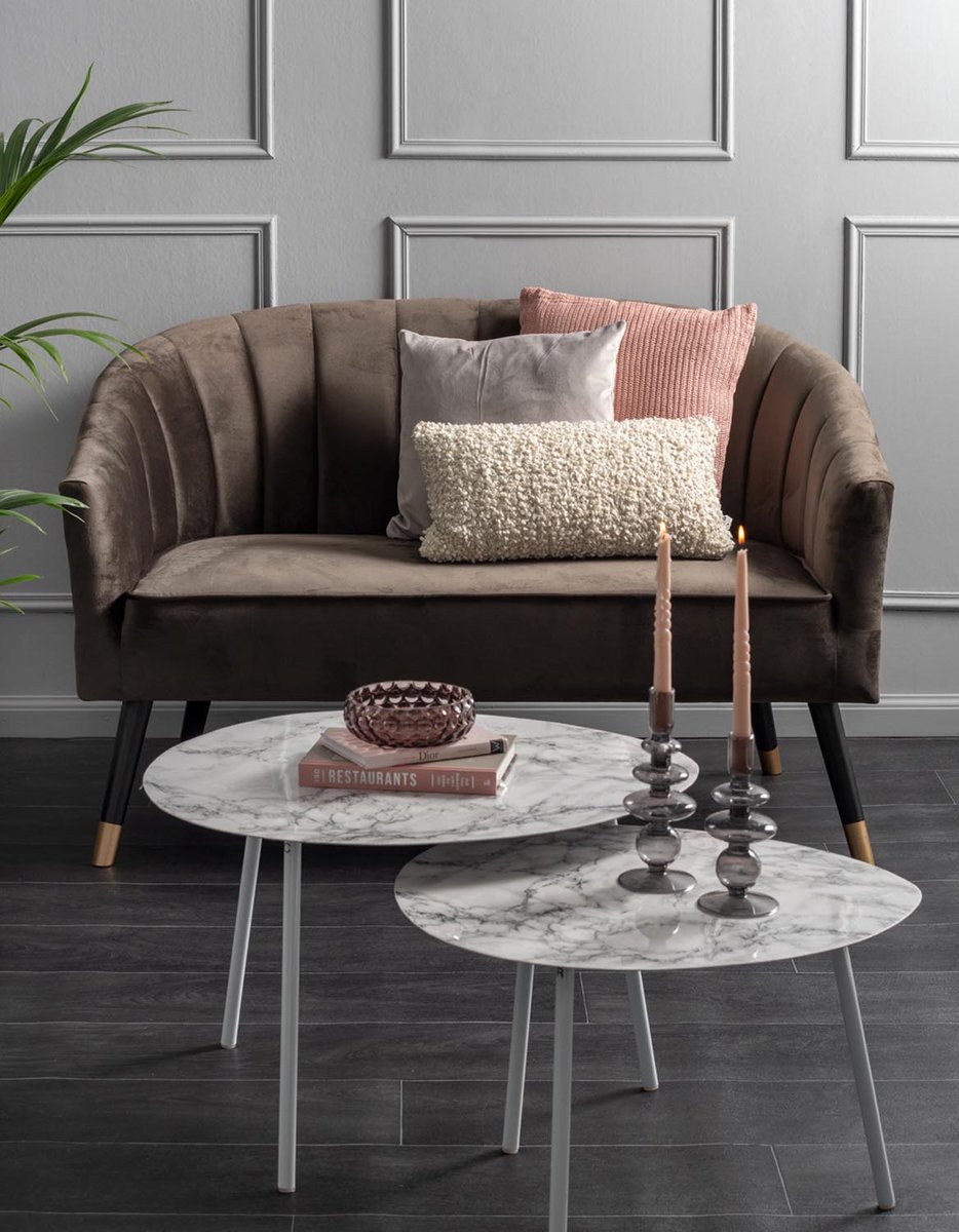 Leitmotiv - Bijzettafel Ovoid - Wit - 67x60x42 cm