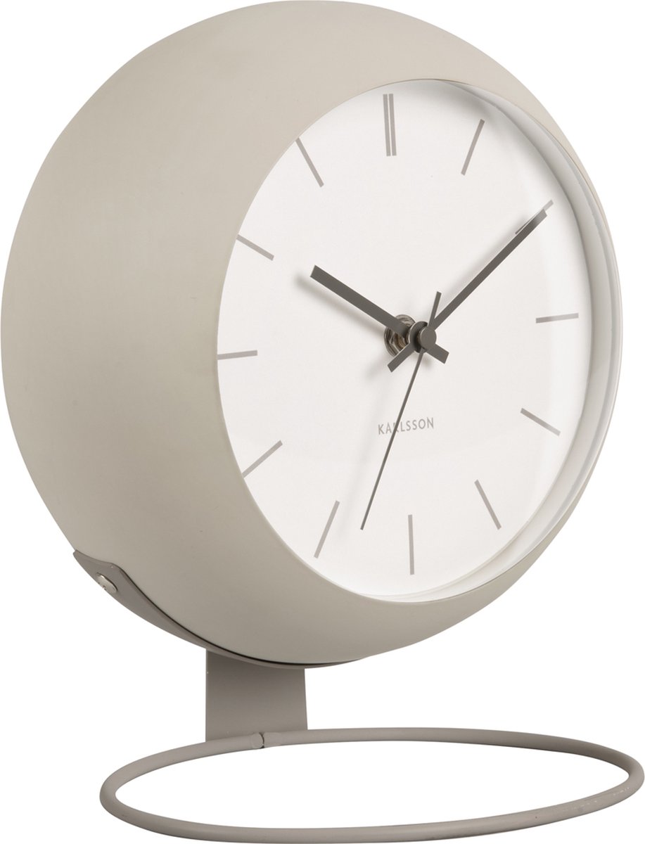 Karlsson - Table clock Nirvana Globe warm grey - Grijs