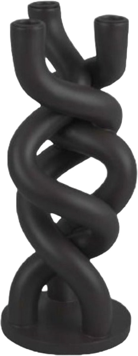 Present Time - Kandelaar Twisted 13x31,4x13 cm - Zwart