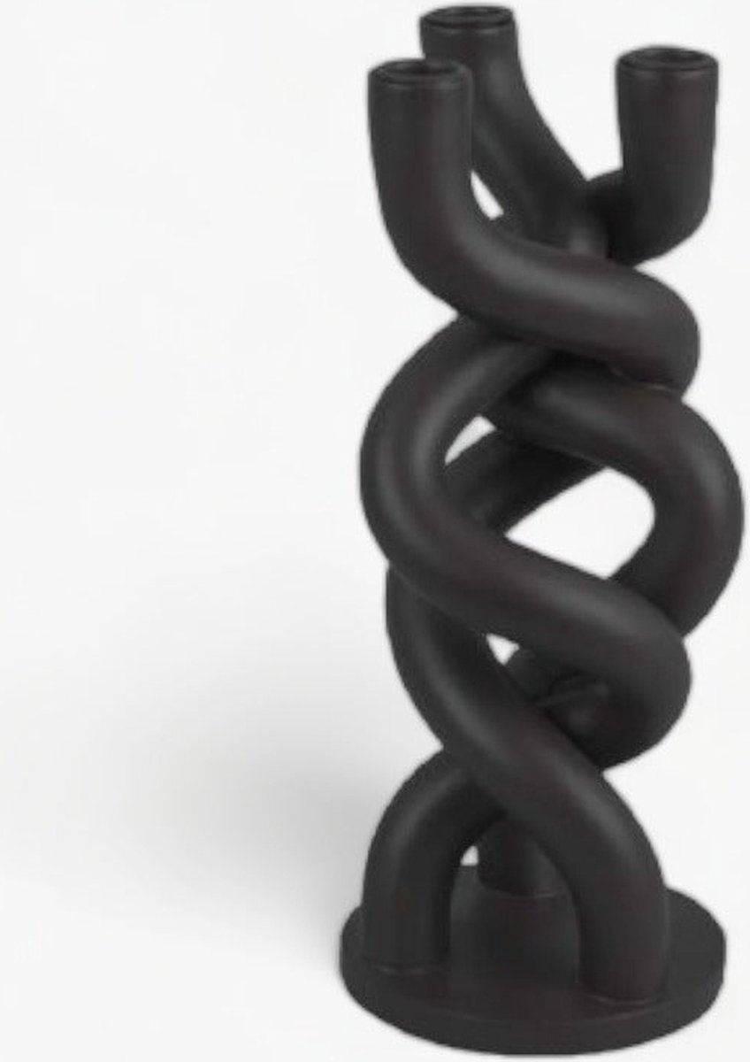 Present Time - Kandelaar Twisted 13x31,4x13 cm - Zwart