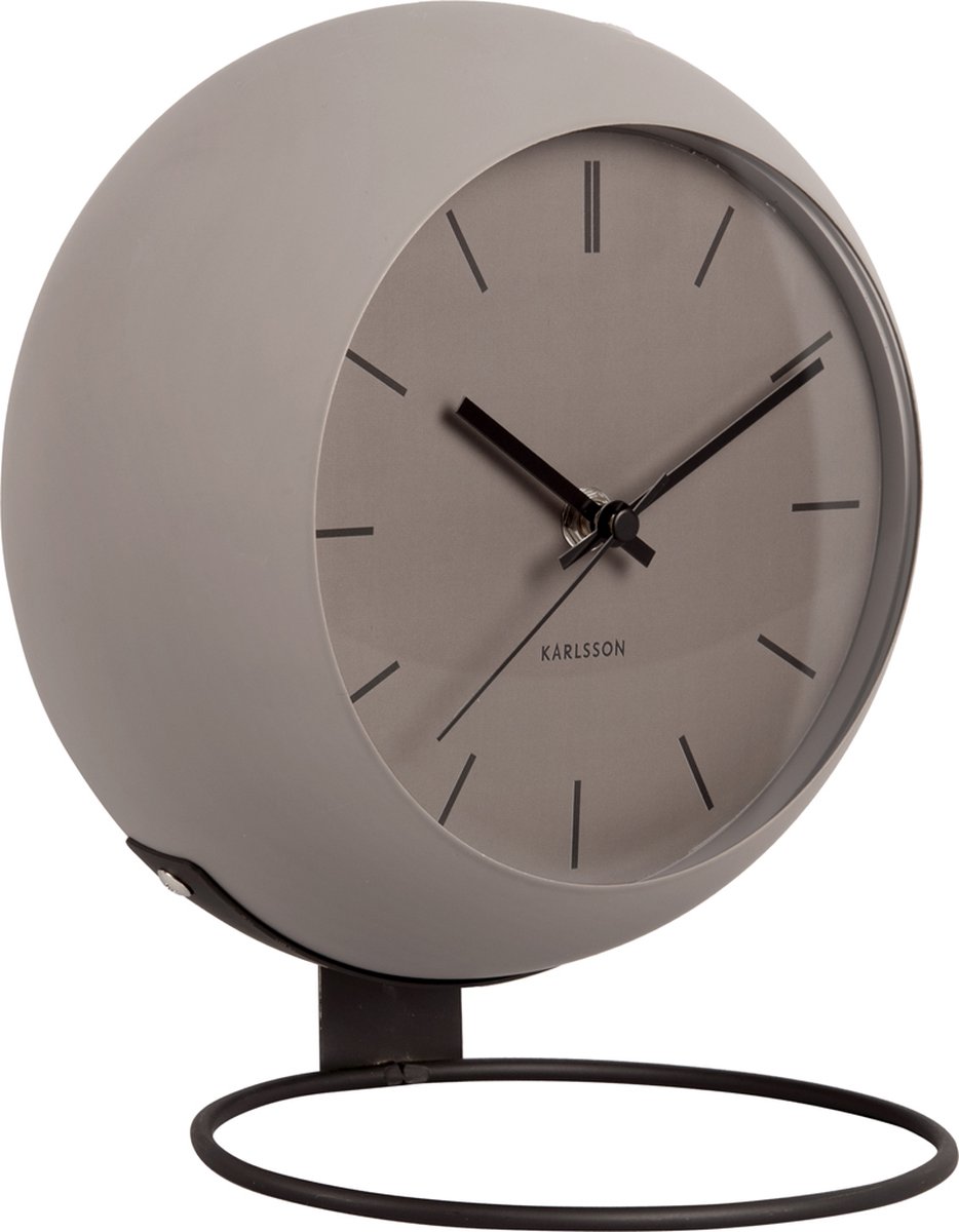 Karlsson - Table clock Nirvana Globe dark warm grey - Grijs
