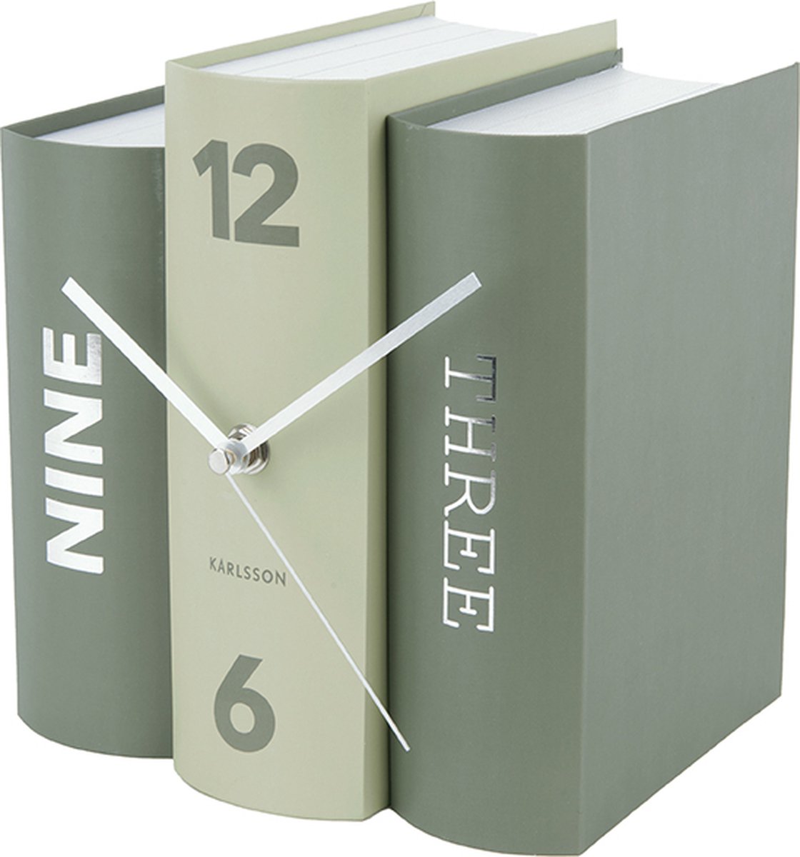 Karlsson - Tafelklok Book Paper - 20x15x20cm - Groen