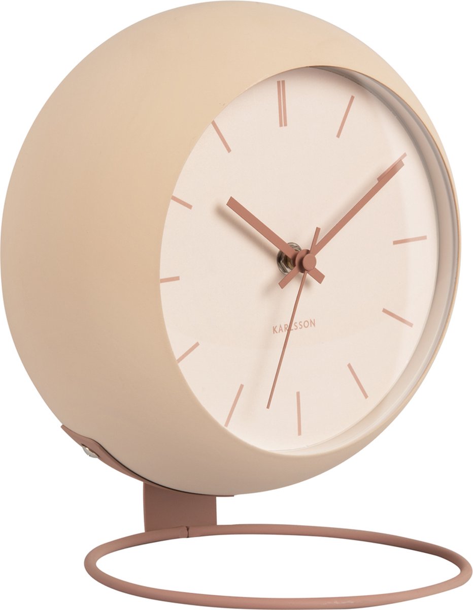 Karlsson - Table clock Nirvana Globe sand brown - Bruin