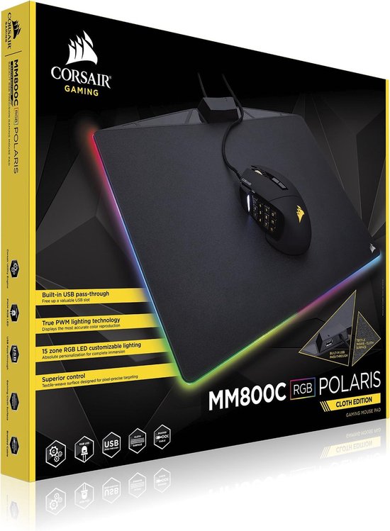Corsair MM800C RGB Polaris Muismat - Zwart