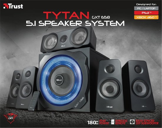 Trust GXT 658 Tytan 5.1 Surround Pc Speaker System - Zwart