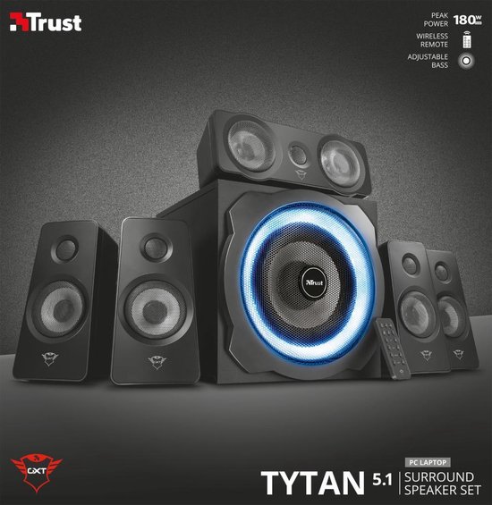 Trust GXT 658 Tytan 5.1 Surround Pc Speaker System - Zwart