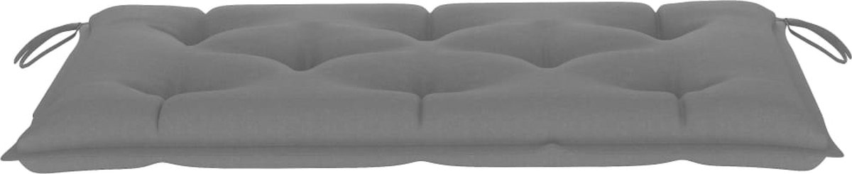 vidaXL Tuinbank met kussen 112 cm massief teakhout - Grijs