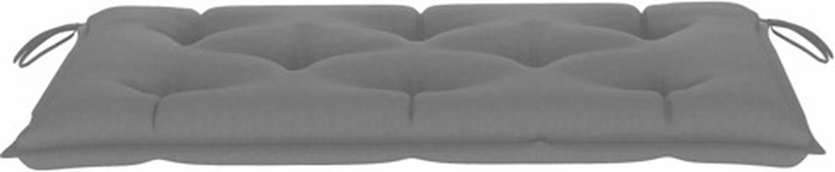 vidaXL Tuinbank met kussen 112 cm massief teakhout - Grijs