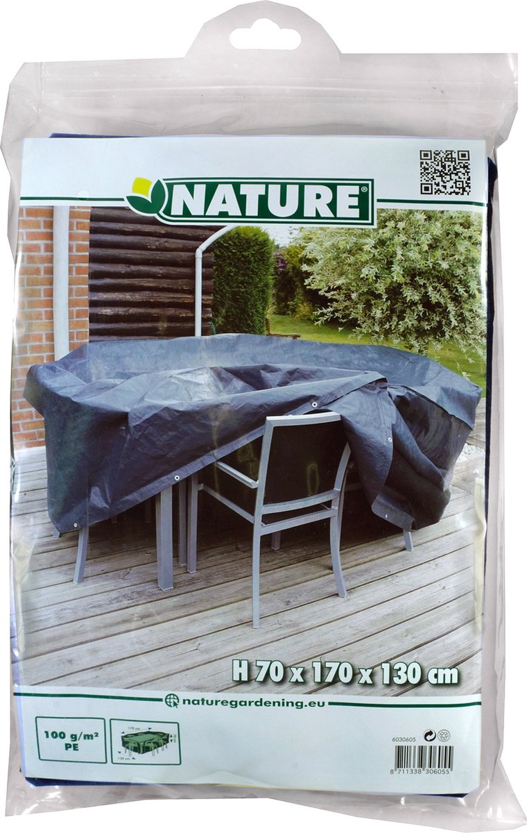Nature Tuinmeubelhoes voor rechthoekige tafel 170x130x70 cm - Grijs