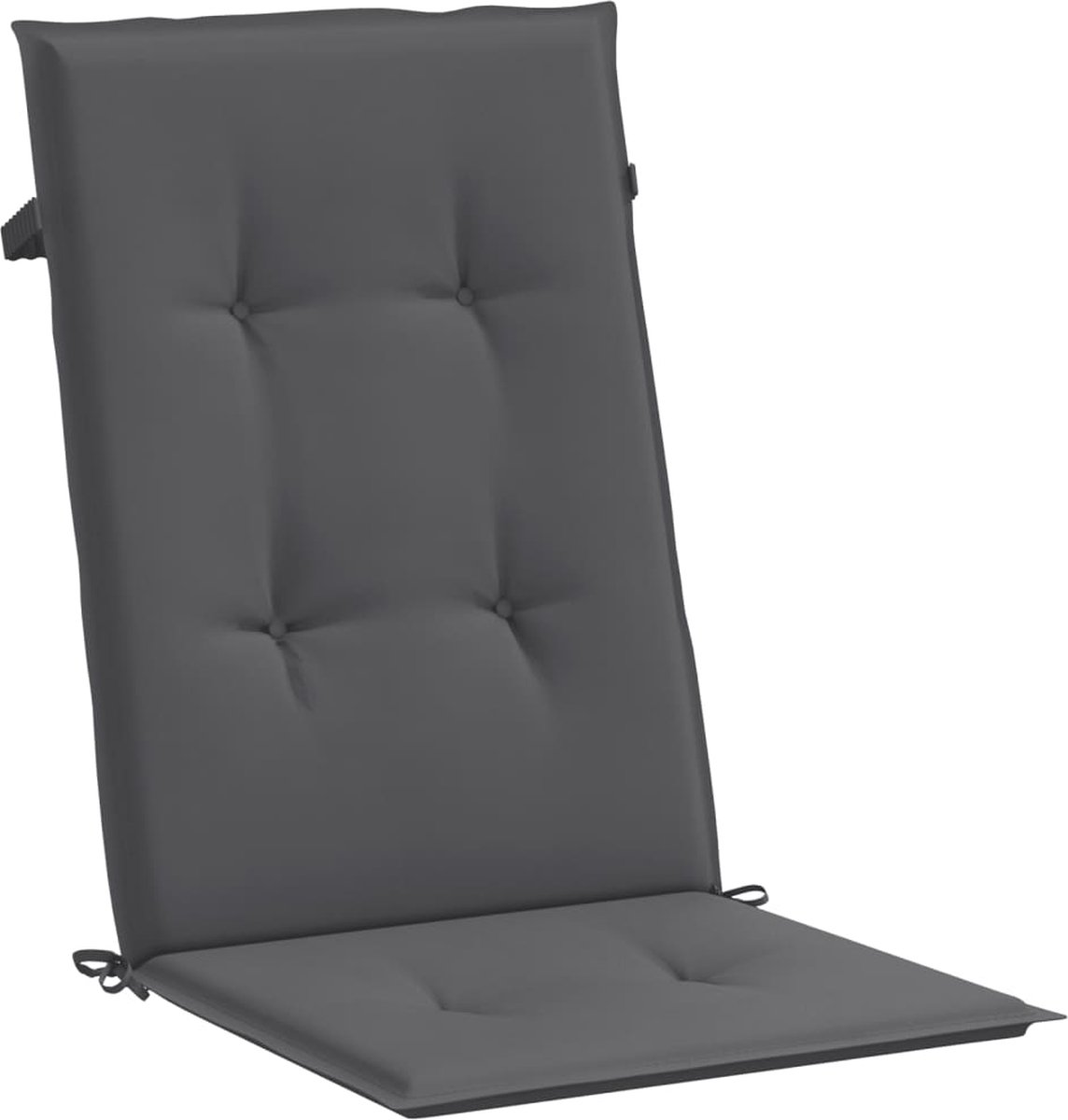 vidaXL Tuinstoelkussens 4 st 120x50x3 cm antracietkleurig - Grijs