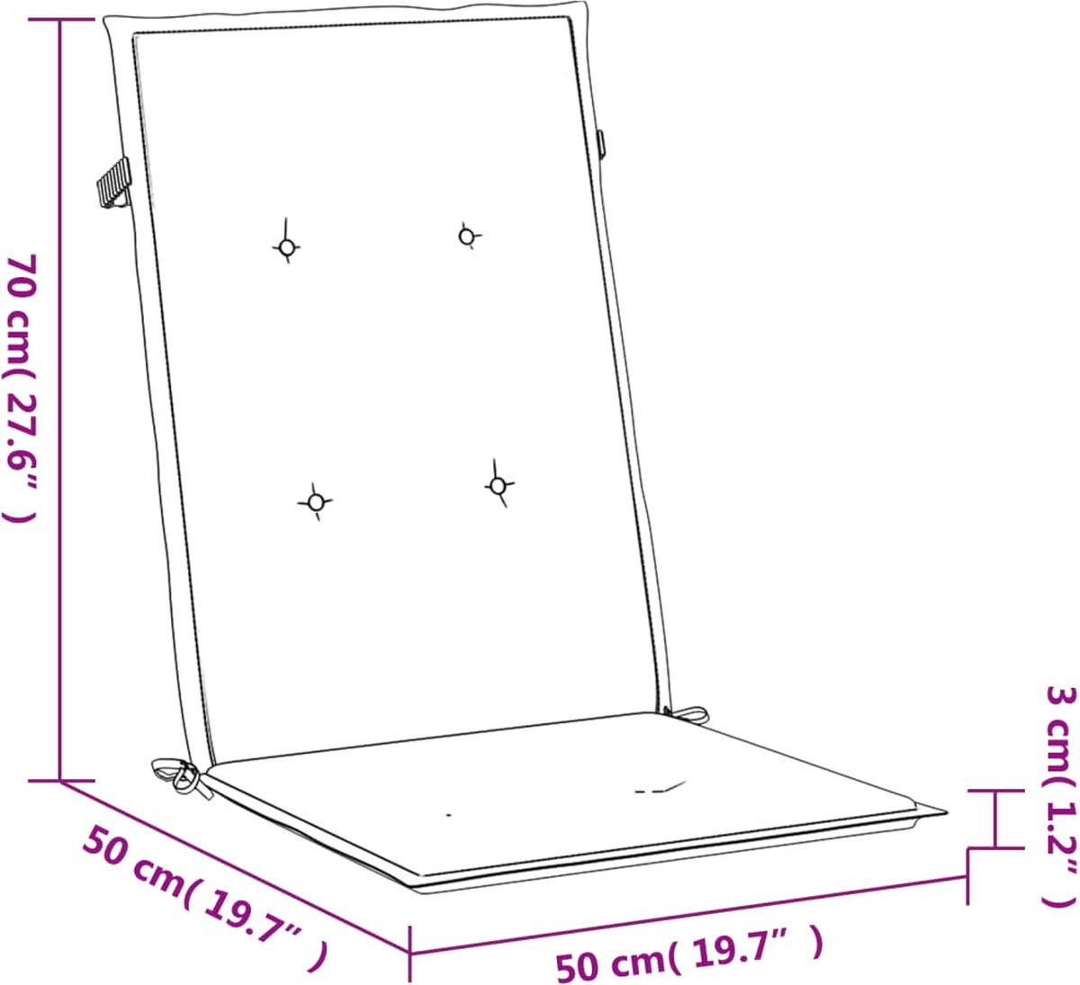 vidaXL Tuinstoelkussens 4 st 120x50x3 cm antracietkleurig - Grijs