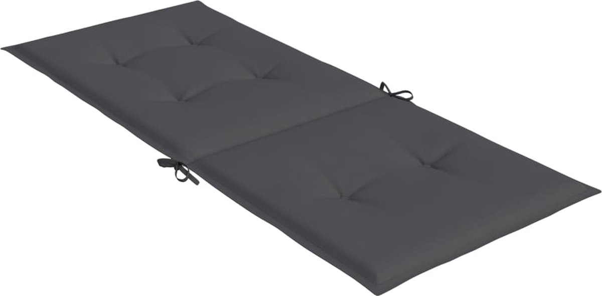vidaXL Tuinstoelkussens 4 st 120x50x3 cm antracietkleurig - Grijs