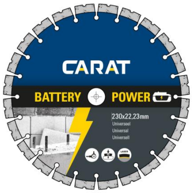 Carat Diamantzaag | Battery power universeel | Ø230x22,23 mm
