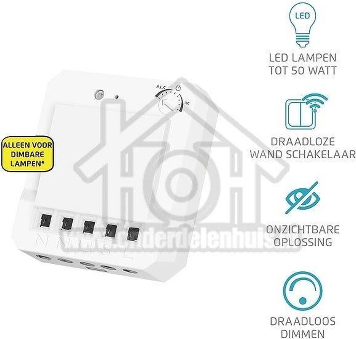 KlikAanKlikUit Inbouwdimmer ACM-250-LD - Zwart