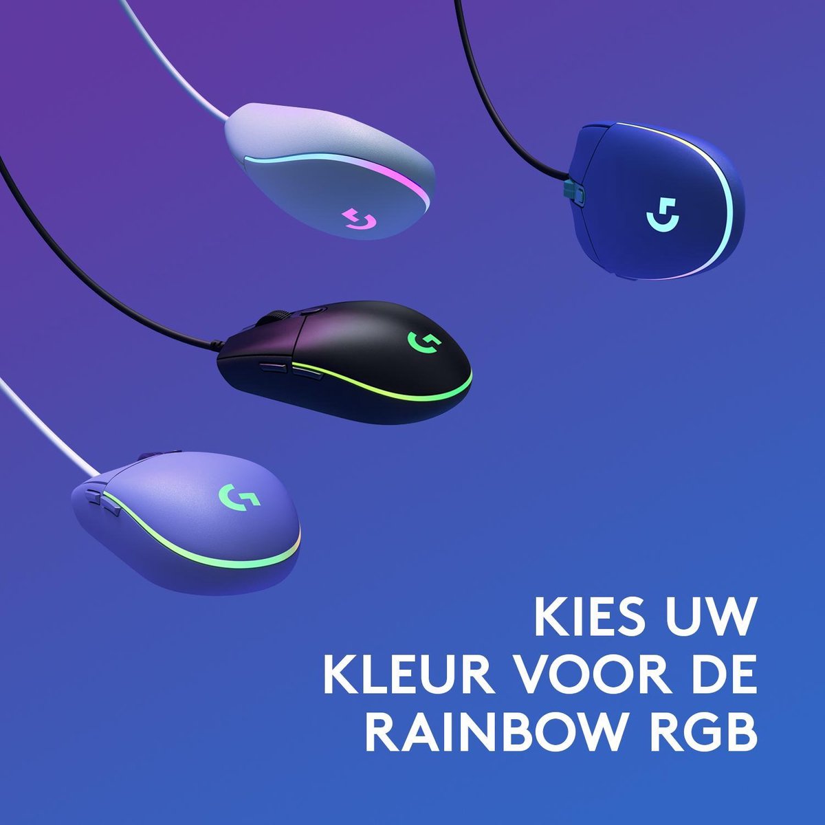 Logitech 203 LIGHTSYNC Gaming Muis - Paars