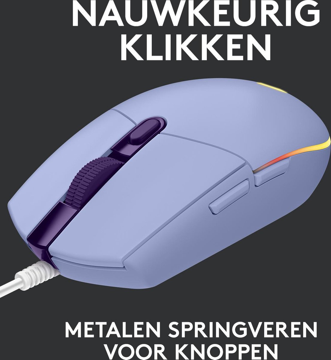 Logitech 203 LIGHTSYNC Gaming Muis - Paars