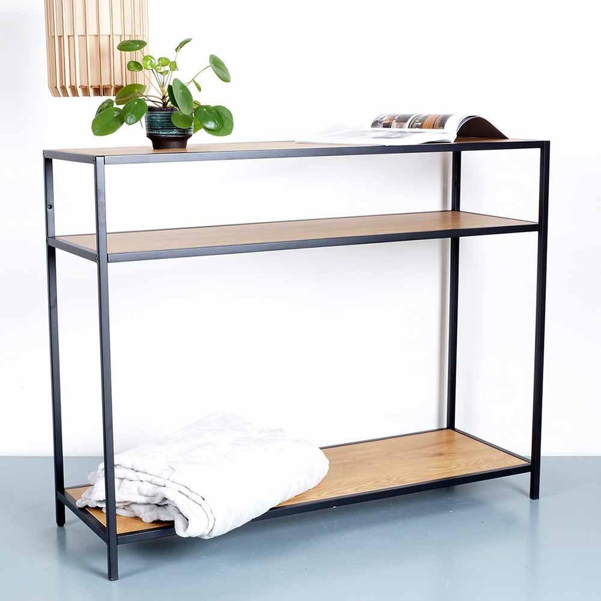 Lisomme Vic houten sidetable naturel - 100 x 35 cm - Bruin