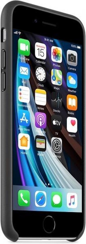 Apple iPhone SE 2020 Leather Back Cover - Zwart