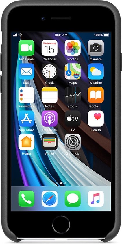 Apple iPhone SE 2020 Leather Back Cover - Zwart