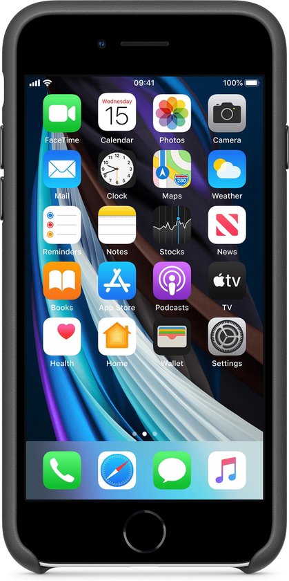 Apple iPhone SE 2020 Leather Back Cover - Zwart